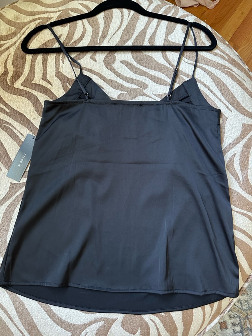 Lulus Never Change Black Satin Cami Top - Size S - Picture 3 of 7